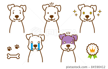 Cute dog pose set 02 brown Cute dog pose set 02 brown 84590412