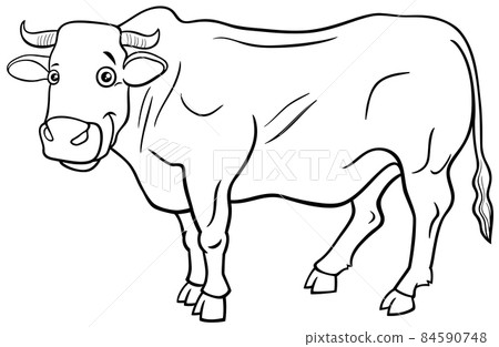 bull farm animal comic character coloring book page bull farm animal comic character coloring book page 84590748