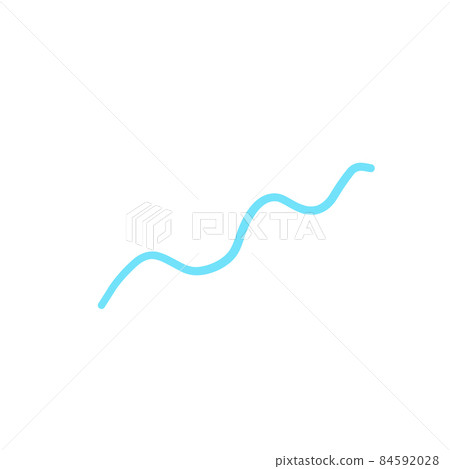 blue wave, curved doodle line. vector illustration decoration 84592028