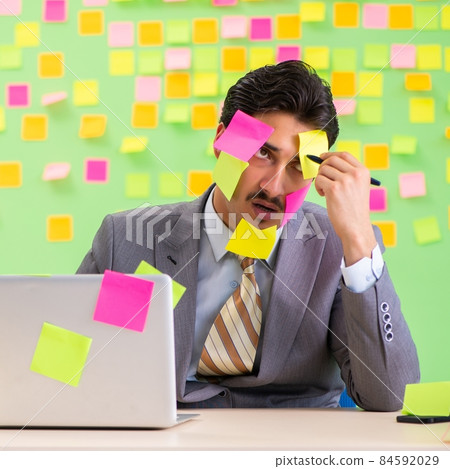 Businessman with many conflicting priorities 84592029