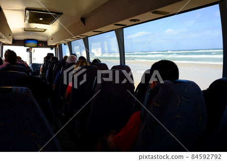 75 miles of long white sand over 100km on Fraser Island, the world's largest sand island 84592792