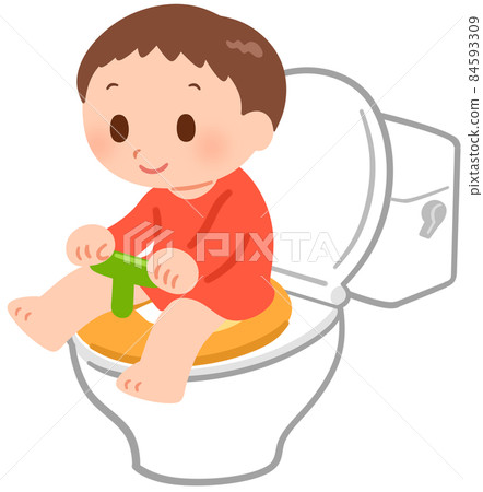 使用輔助馬桶座的兒童 84593309