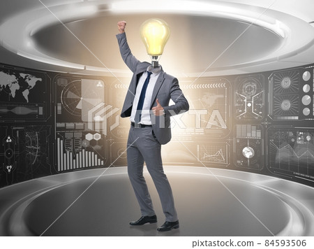 Businessman in brainstorming business concept Businessman in brainstorming business concept 84593506