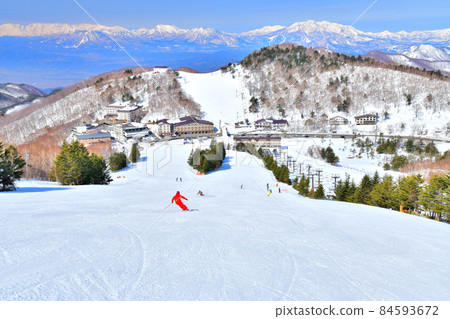 高天原猛獁滑雪場/北阿爾卑斯山，俯瞰妙高山（志賀高原）[2021.3] 84593672