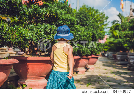 Boy tourist in Buddhist temple in Vietnam Nha Trang Boy tourist in Buddhist temple in Vietnam Nha Trang 84593997