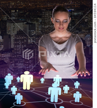 Young woman in social networks concepts 84594114