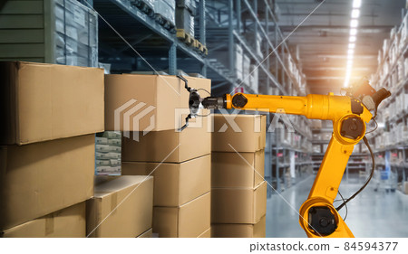 Smart robot arm system for innovative warehouse and factory digital technology 84594377