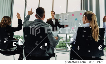 Conceptual vision of business people in corporate staff meeting Conceptual vision of business people in corporate staff meeting 84594975