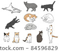 Cat illustration set 84596829
