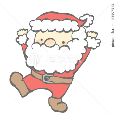 在萬歲歡喜的聖誕老人的可愛變形圖 84597513