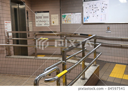 Elevator equipment in the subway 84597541