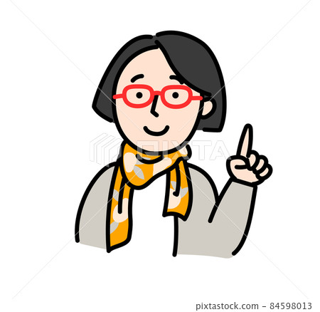 Smile middle-aged female female housewife illustration pointing Smile middle-aged female female housewife illustration pointing 84598013