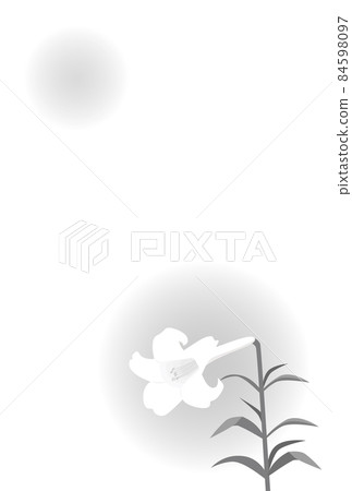 Illustration material mourning postcard lily 84598097