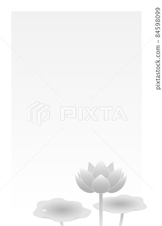 Illustration material Mourning postcard Lotus 84598099