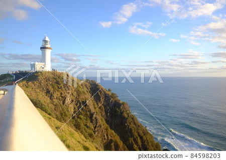 Cape Byron Lighthouse on the easternmost tip of the continent where you can see the earliest sunrise on the Australian continent 84598203