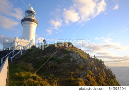 Cape Byron Lighthouse on the easternmost tip of the continent where you can see the earliest sunrise on the Australian continent 84598204