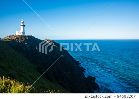 Cape Byron Lighthouse on the easternmost tip of the continent where you can see the earliest sunrise on the Australian continent 84598207