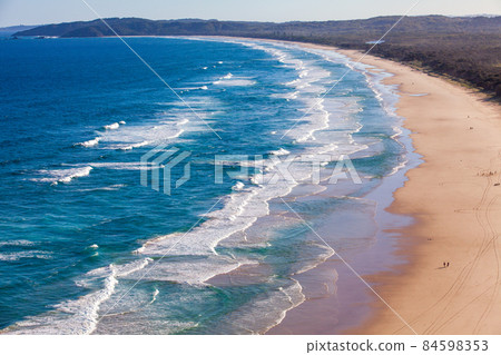 Tallow Beach in Byron Bay, the easternmost cape of the continent where you can see the earliest sunrise on the Australian continent 84598353