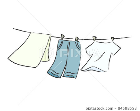 Illustration of drying laundry 84598558