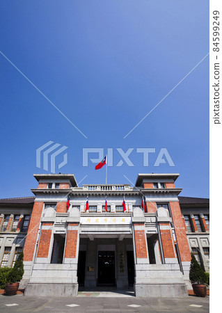 Low angle view of the Hsinchu Municipal Government building in Taiwan. Built during the Japanese colonial period in 1926 84599249