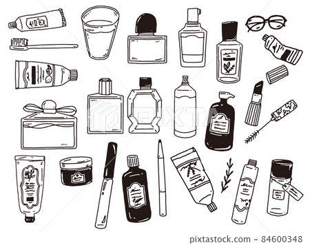 黑白、單調、線條藝術插畫(手寫、時裝、雜誌、咖啡館、時裝、化妝品、美容、鮮花) 黑白、單調、線條藝術插畫(手寫、時裝、雜誌、咖啡館、時裝、化妝品、美容、鮮花) 84600348