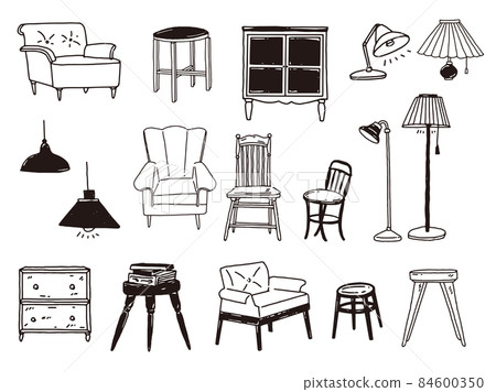 黑白、單調、線描插畫(手寫、時尚、室內、簡約) 黑白、單調、線描插畫(手寫、時尚、室內、簡約) 84600350