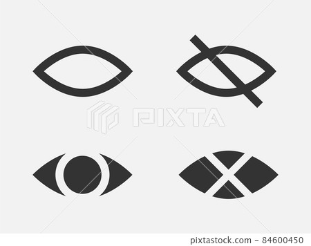 Set show password icon, eye symbol. Vector vision hide from watch icon. Secret view web design element. 84600450