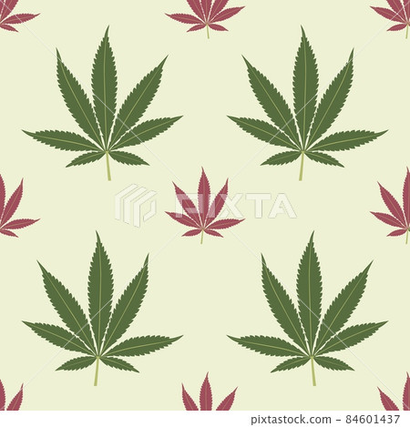 Seamless marijuana background with geometric leaves pattern 84601437