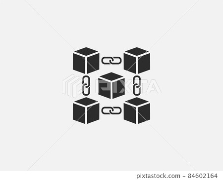 Blockchain, network icon. Vector illustration. Flat design. Blockchain, network icon. Vector illustration. Flat design. 84602164