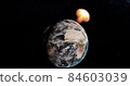 Explosions on planet earth A global catastrophe 3d-rendering 84603039