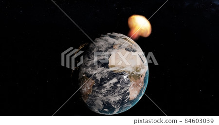 Explosions on planet earth A global catastrophe... - Stock Illustration ...