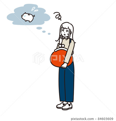Image illustration of a woman worried about money 84603609