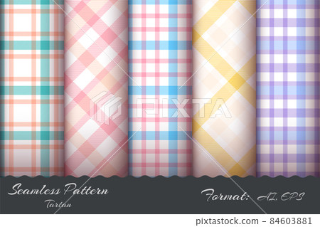 Set seamless pattern retro tartan 84603881