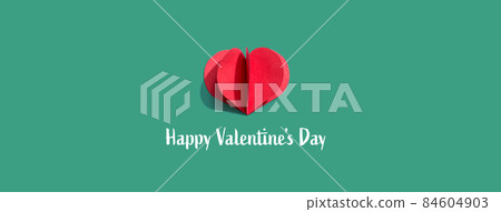 Valentines day massage with a paper craft heart 84604903