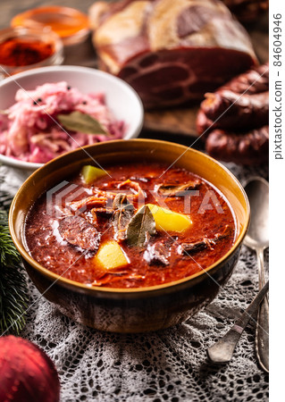 Cabbage soup - Kapustnica, a traditional Slovak festive dish 84604946