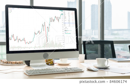 Stock market data chart analysis by ingenious computer software 84606174