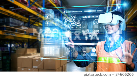 Future virtual reality technology for innovative VR warehouse management 84606206