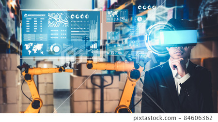 Future virtual reality technology for innovative VR warehouse management 84606362