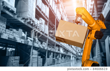 Smart robot arm system for innovative warehouse and factory digital technology 84606619