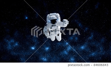 Astronaut spaceman do spacewalk while working for spaceflight mission 84606843