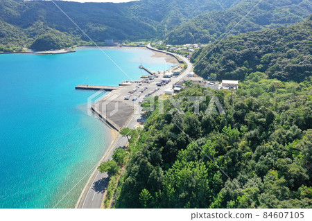 Aerial view around Seso Port on Kakeromajima 84607105