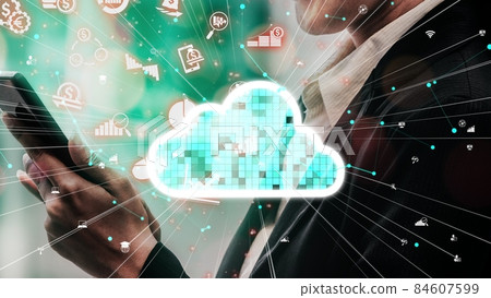 Conceptual cloud computing and data storage technology for future innovation 84607599