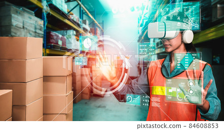 Future virtual reality technology for innovative VR warehouse management 84608853