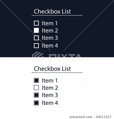 A checkbox form for the website. User interface for the website and application. Vector illustration. 84611027