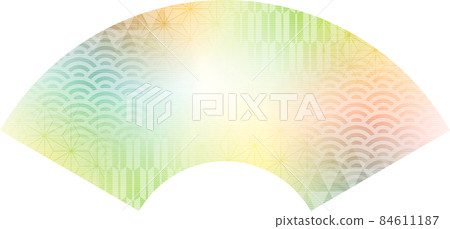 Three-color fluffy pattern fan-shaped background Three-color fluffy pattern fan-shaped background 84611187