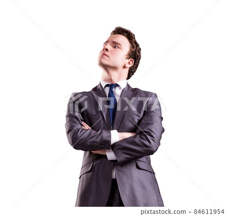 Funny businessman isolated on the white background 84611954