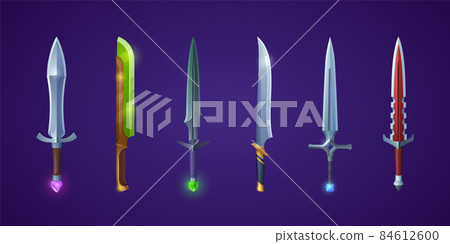 Set of magic swords, space laser futuristic blades Set of magic swords, space laser futuristic blades 84612600