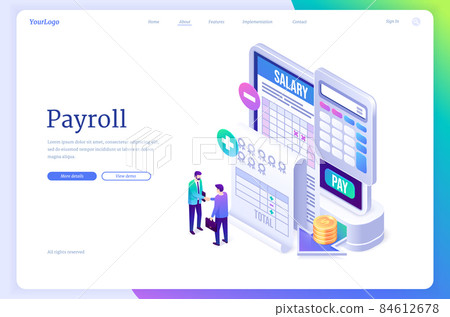 Vector banner of payroll, salary payment 84612678