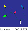 Vector illustration of a string of colorful holiday lights or christmas light that can be joined end to end seamlessly to form longer strings as needed. 84612722
