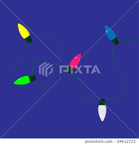 Vector illustration of a string of colorful holiday lights or christmas light that can be joined end to end seamlessly to form longer strings as needed. Vector illustration of a string of colorful holiday lights or christmas light that can be joined end to end seamlessly to form longer strings as needed. 84612722